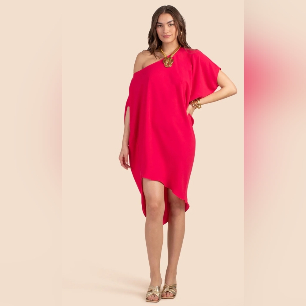 Trina Turk Radiant Pink One-Shoulder Dress